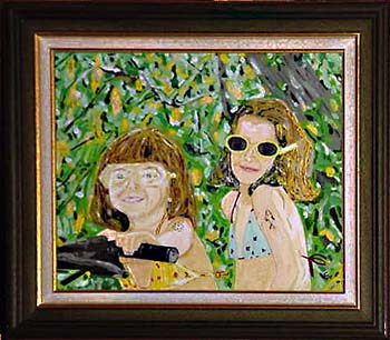 les bykeuses Axelle et Guenaelle en vacances aux Boulines sur le quad avec tatouages en été 2003