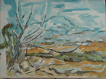 reproduction de la sainte victoire vers 1900 de cézanne