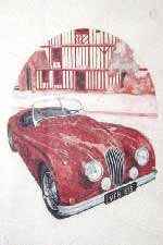 Carte postale Illustration de l'artiste Jaguar XK 140